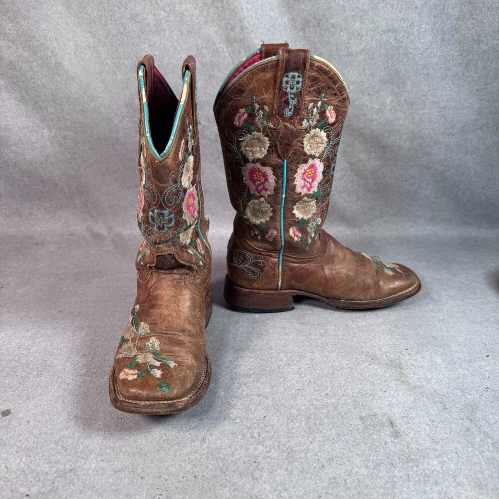 Macie Bean Girls Little Honey Bunch Floral Western Boots Size 12 D Preowned - Picture 10 of 10